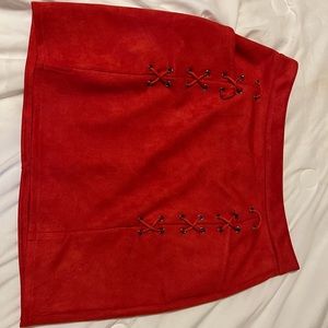 Never worn red mini skirt
